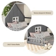 thumbnail image 4 of Bellemave Full Floor Bed with Fence and Window, Wooden Montessori Floor Bed,Full Size House Bed Frame,Gray, 4 of 10
