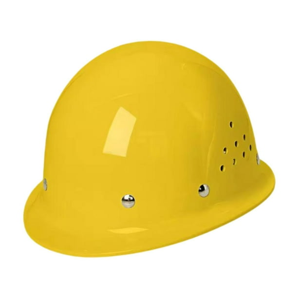 Casco de protección laboral, casco de construcción universal engrosado para adultos Amarillo