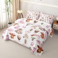 thumbnail image 3 of jejeloiu Pink Bow Cowgirl Western Bed Spread Queen Kids,Cute Western Print Queen Coverlet Set,3pcs, 3 of 7