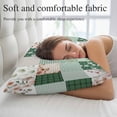 thumbnail image 5 of Boho Spring Floral Pillow Covers, Linen Long Throw Pillow Case, Retro Flowers Plants Patchwork Grid Green Holiday Pillow Protector Decorative Cushion Cover for Living Room/Bedroom 20" x 36", 5 of 8