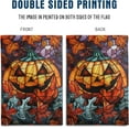 thumbnail image 3 of Spooky Pumpkin House Flag Scary Halloween Flags for Outside 28x40 Double Sided Large Stained Glass Fall Garden Flags Autumn Yard Flag for Outdoor Porch Lawn Farmhouse Thanksgiving Decor, 3 of 6