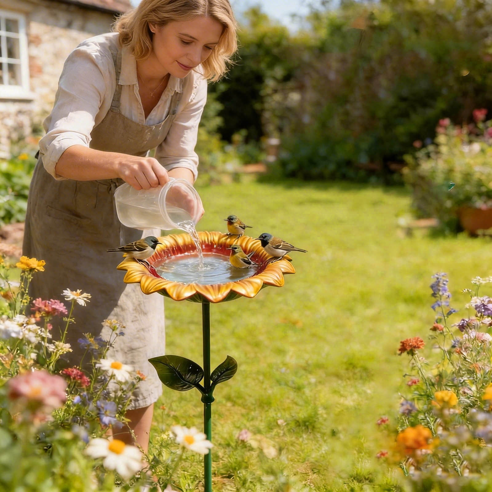 Bird Bath For The Garden Bird Bath Standing Basin Bowl Wild Bird Bath Water Drinks Bird Feeder Bird Bath Freestanding Removable For Wild Birds Frost Resistan Feeders for Outdoors Squirrel Proof