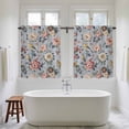 thumbnail image 4 of Vintage Spring Floral Kitchen Curtains 54 Inch Length, Farmhouse Flowers Blue Vintage Tiers Curtains for Bathroom Bedroom Cafe, Light Filtering Small Window Treatment Short Drapes 2 Panels 42"Wx54"L, 4 of 8