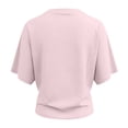 thumbnail image 5 of Cnbwig Women's Summer Tops Fashion Casual Loose Cropped Tee with Irregular Hem and Waistband Solid Color Short Sleeve Shirts Streetwear Basic Top, 5 of 6