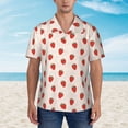thumbnail image 2 of Pofeuu Hand Drawn Strawberry Print Hawaiian Shirt for Men Sleeves Casual Button Down Summer Beach Dress Shirts T-Shirts,Large, 2 of 7