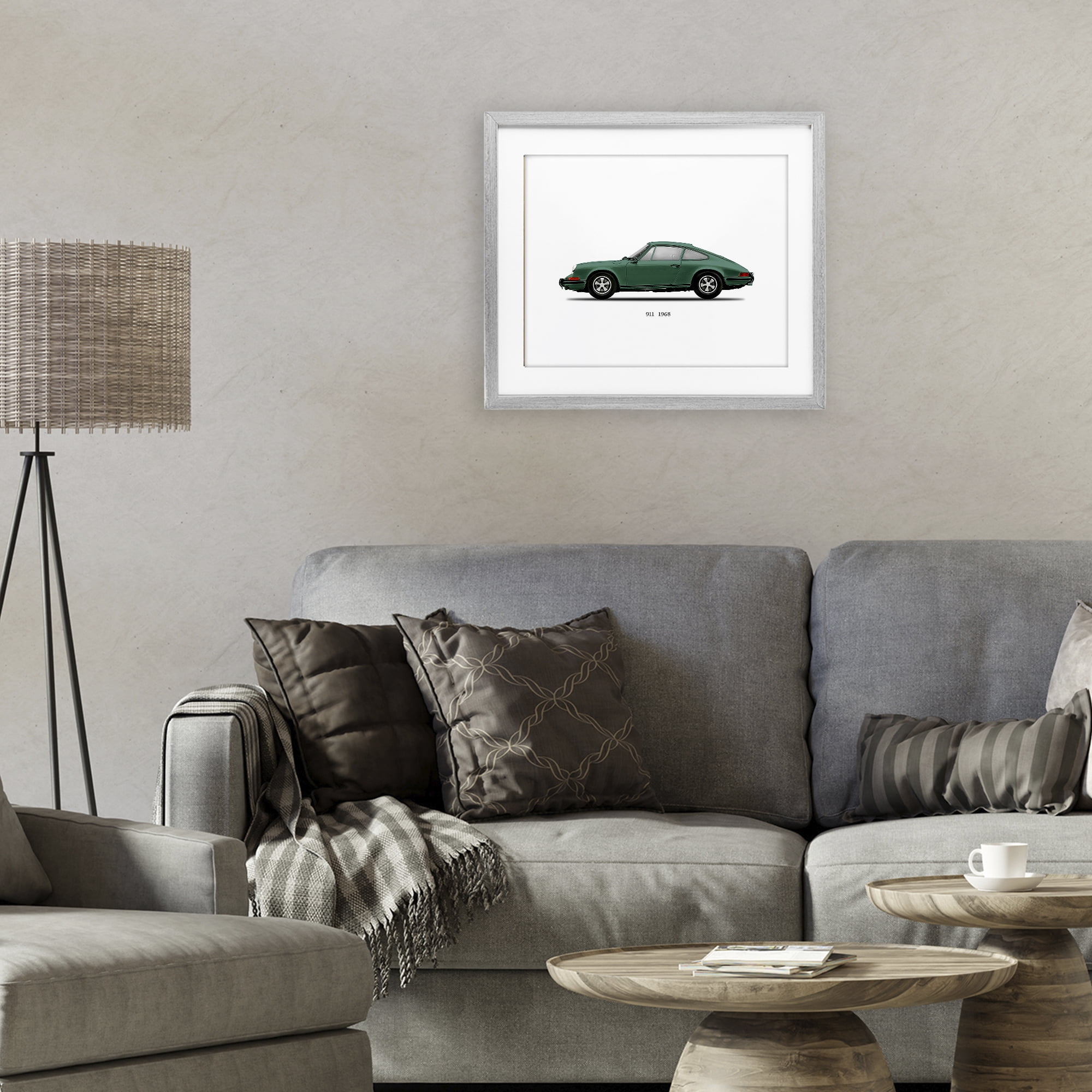 Stupell Industries Green Vintage Car Model Gray Framed Print Under Glass, design by Mark Rogan