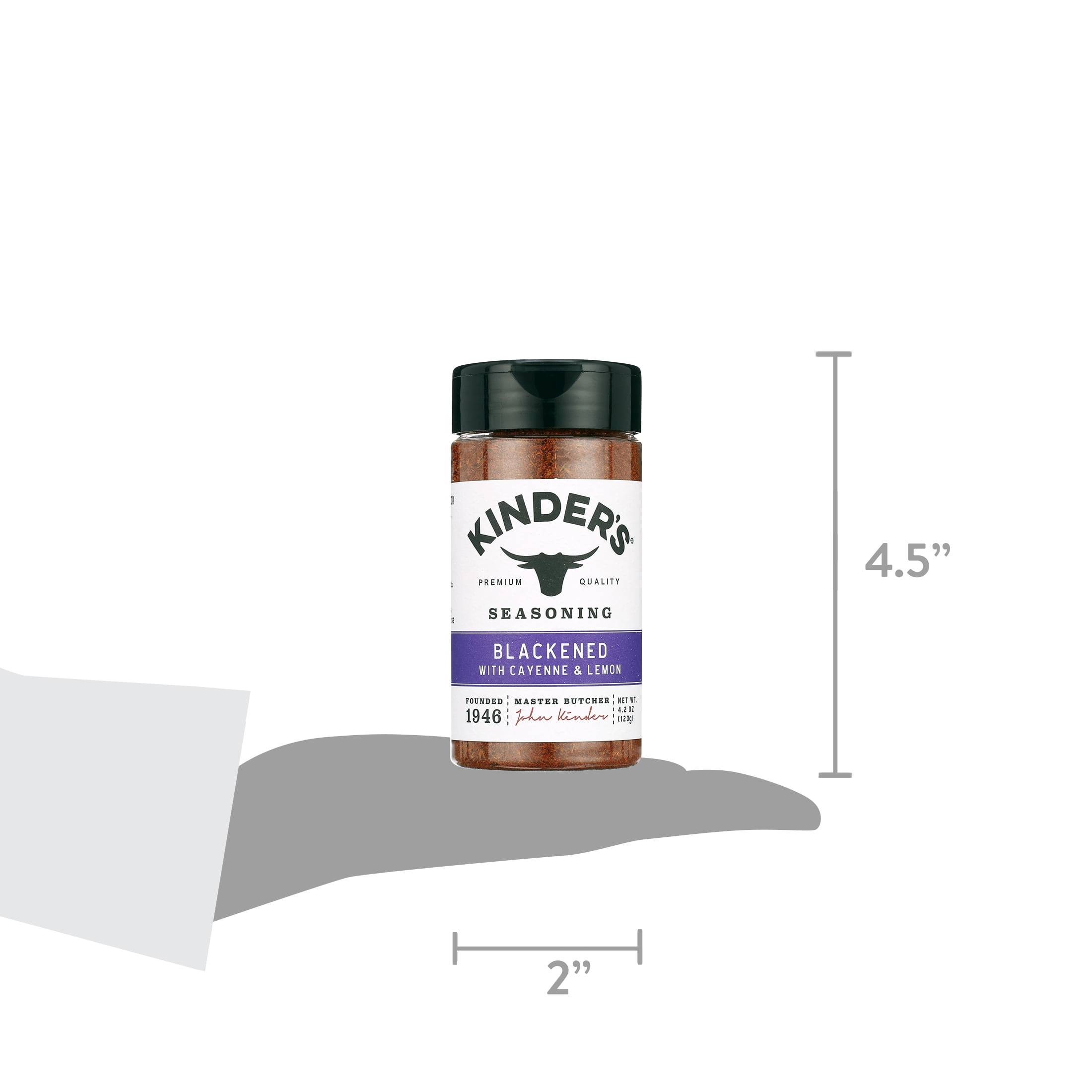 Kinder's Blackened Seasoning with Cayenne & Lemon, 4.2 oz