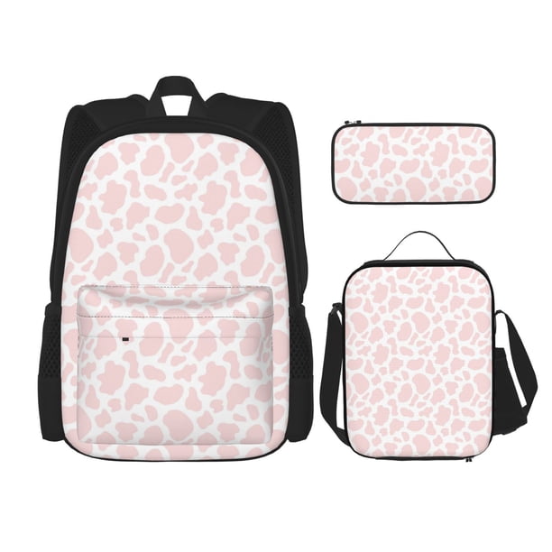 Fotbe Cow 1 Set Escolar 3 en 1 para Niños - Mochila Duradera con Lonchera Aislante y Estuche para Lápices - Mochila Escolar para Niños y Niñas