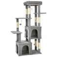 thumbnail image 1 of Heavy Duty 61" Multi-Level Cat Tree Tower for Large Indoor Cats & Maine Coons, Modern Sturdy Design,Robust Natural Sisal Scratching Posts, Stable Activity Center with Interactive Toys - Light Gray, 1 of 9