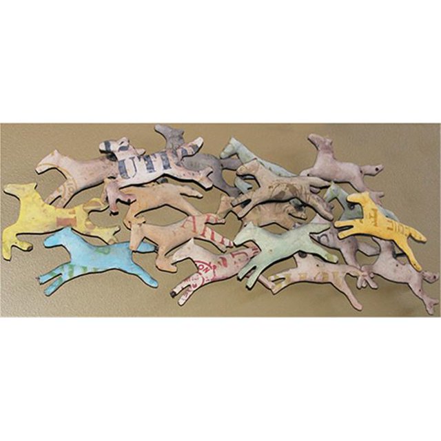 Moti Chevaux de Panneau de Mur - 18 x 6 x 49 Po