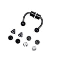 thumbnail image 1 of facefd Magnetic Fake Septum Nose Rings Hoop Horseshoe for Women Bright Black, 1 of 8