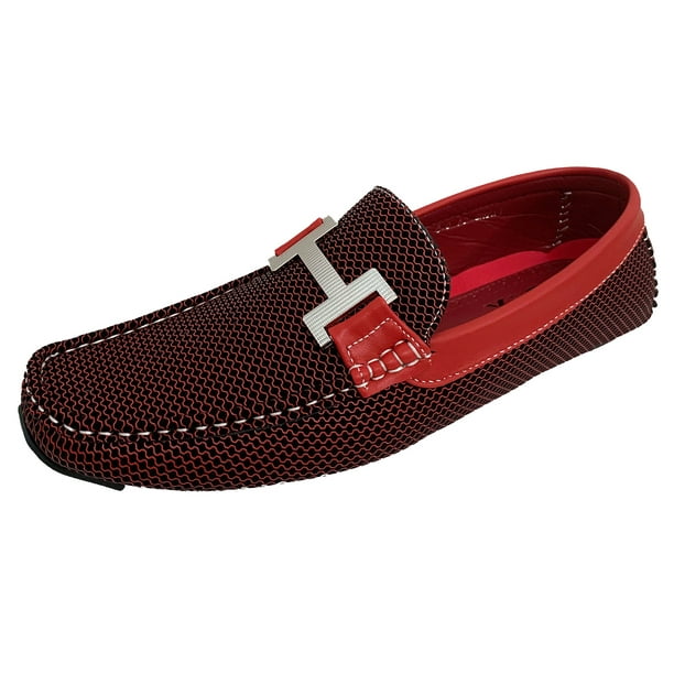 BPBrix Men's Driving Shoes Moccasins Loafers Moc Toe Metal Buckle