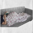 thumbnail image 6 of Eiffel Soft Flannel Fleece Blanket, Spring Inspiration Pink Flowers Bouquet and Paris Landmark on Polka Dots, Cozy Plush for Indoor and Outdoor Use, 60" x 80", Pale Pink Green White, by Ambesonne, 6 of 6