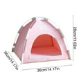 thumbnail image 3 of Pet Tent for Cats and Dogs - Indoor Outdoor Enclosed Cave Bed with Reversible Cooling Mat, Warm Covered House for Small Pets, 36x36x28cm, 3 of 6