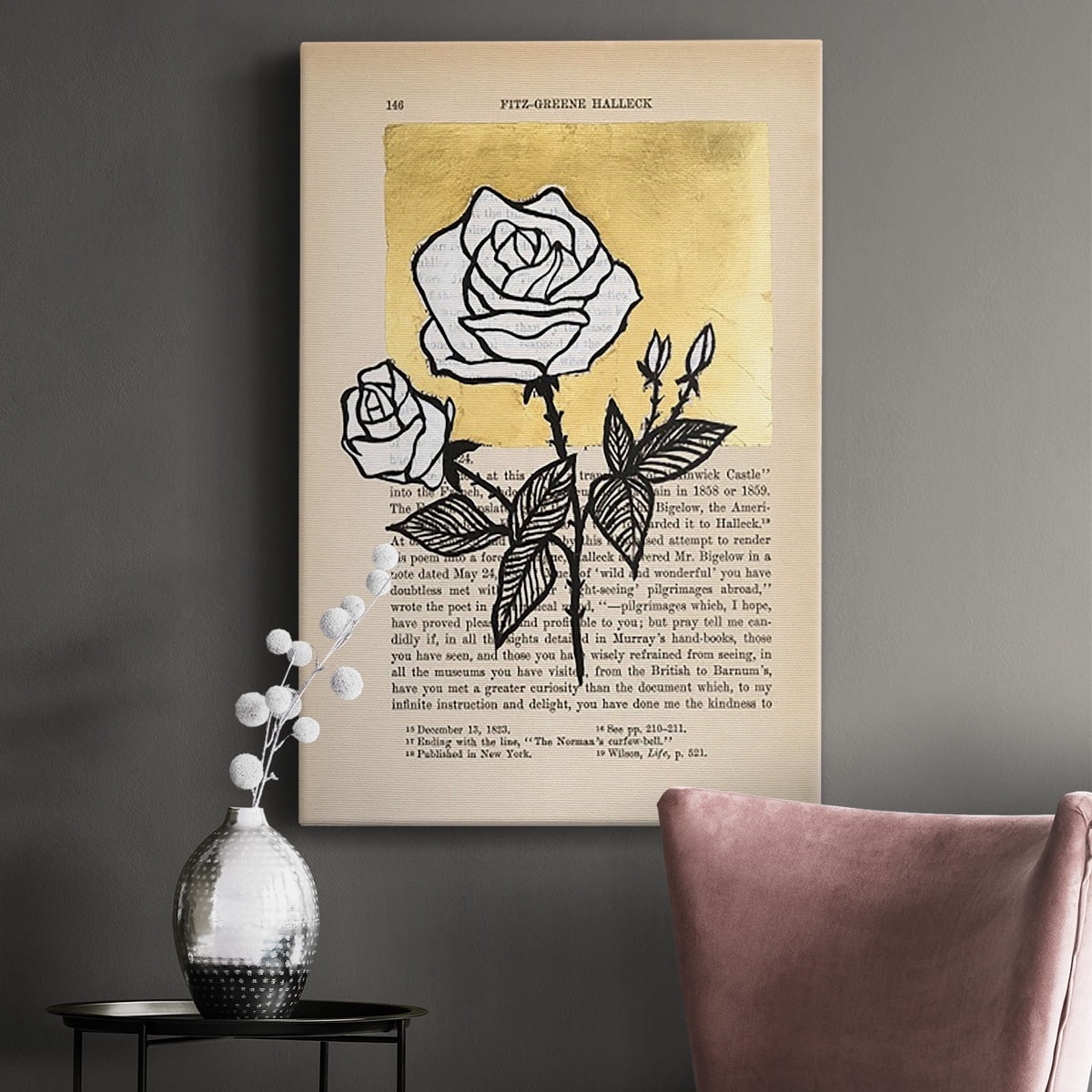 Floral Diary II Premium Gallery Wrapped Canvas - Ready to Hang