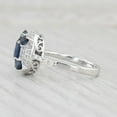 thumbnail image 2 of Rag Jewels 2.00 Ctw Oval Cut Sapphire And White Diamond Wedding Anniversary Band Ring 14K White Gold Plated 925 Sterling Silver 925 Sterling Silver -6, 2 of 4