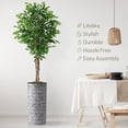 thumbnail image 3 of Artificial Tree in Modern Triangel Pattern Planter, Fake Ficus Silk Tree for Indoor and Outdoor Home Decoration - 75" Overall Tall (Plant Pot Plus Tree), 3 of 5