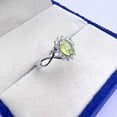 thumbnail image 2 of Antique peridot ring, Peridot halo ring, August birthstone ring, Sterling silver, 5×7mm gemstone and 2mm tiny Cz diamonds, Anniversary Gift, 2 of 3