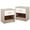 Natural, White, variant on Gymax 2 PCS Nightstand w/ Drawer Side Table w/ Slide-out Drawer Open Storage Shelf Gray