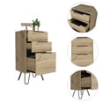 thumbnail image 6 of Dtwnek 3 Drawers Dresser for Living Room, Bedroom, Light Brown, 6 of 7