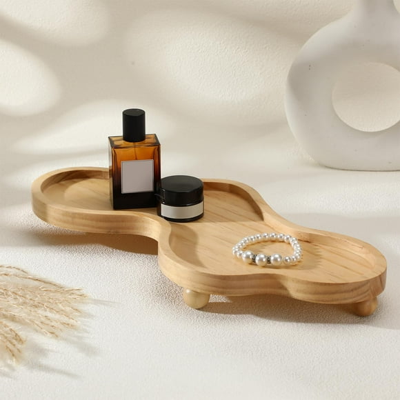 Organizador de joyas con forma de nube de madera Uiifan con bandeja decorativa