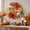 Orange, variant on Fall Harvest Artificial Floral Hoop Wreath, Autumn Maple Leaf & Pumpkin Decorative Wall Hanging, Thanksgiving Themed Sunflower & Berry Door Wreath