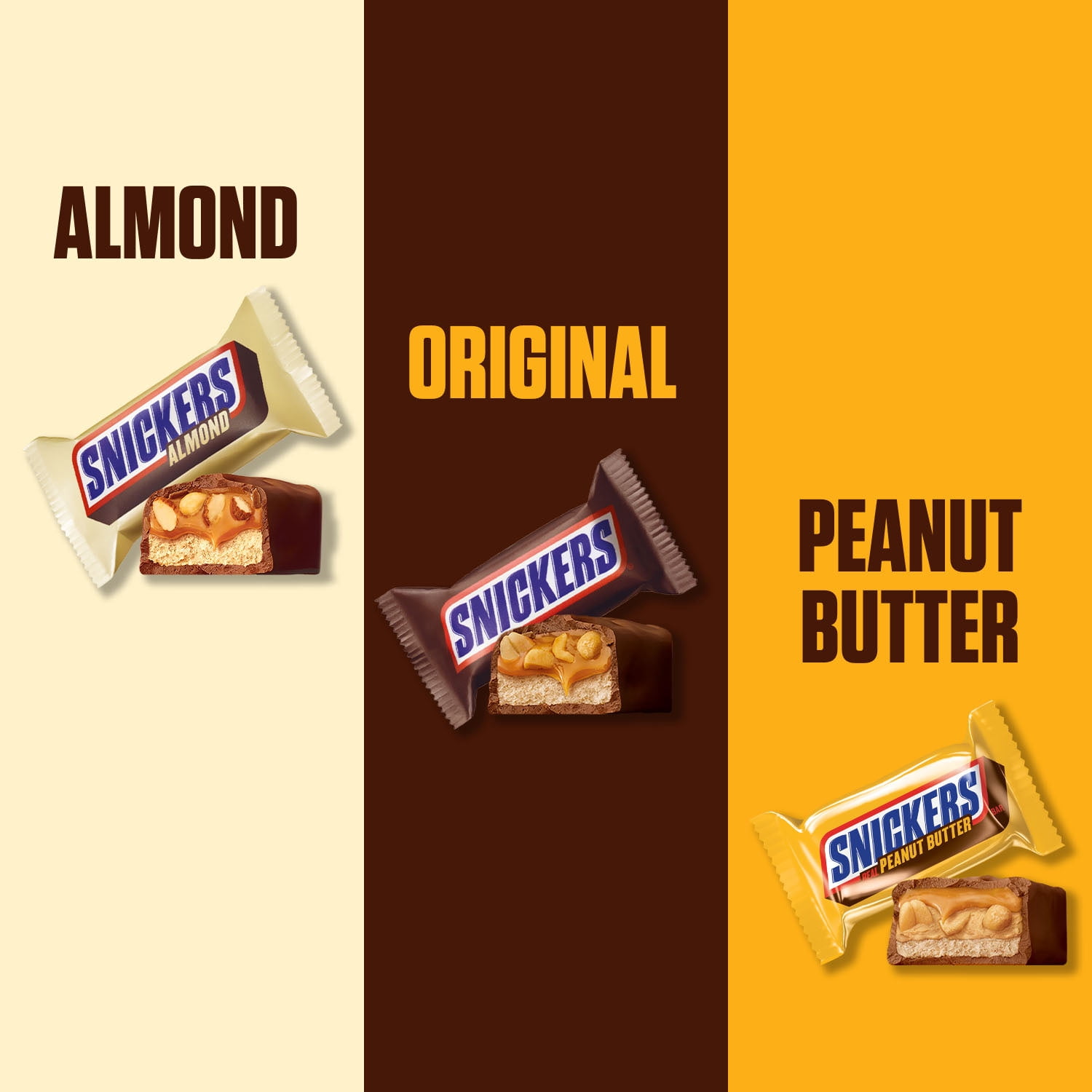 (3 pack) Snickers Fun Size Football Chocolate Bars Variety Pack, Party Size - 24.02 oz Candy Bag