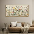 thumbnail image 4 of IDEA4WALL Extra Large Framed Canvas Print Wall Art Vintage Wildflower Watercolor Panoramic Botanical Retro Artwork Nature Wilderness Fine Art Vintage Decor for Home Decoration - 60"x30", 4 of 5