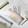 thumbnail image 3 of Estuche para lápices de 2 piezas, bolsa transparente con cremallera, bolsa para lápices de gran capacidad, bolsa multiusos para cosméticos, viajes, bolsas portátiles para mujeres, 3 of 4