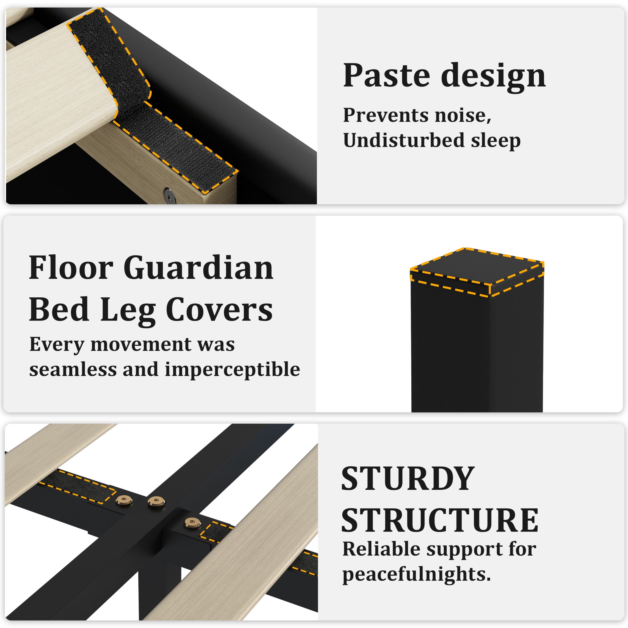 Noble House Elliana Full Size Upholstered Floating Platform Bed Frame with Diamond Tufted Headboard, LED Lights, Black