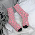 thumbnail image 5 of Vsdgher Pastel Christmas Trees on Pink Crew Socks for Men & Women, Breathable Casual Athletic Ankle Socks, 5 of 6