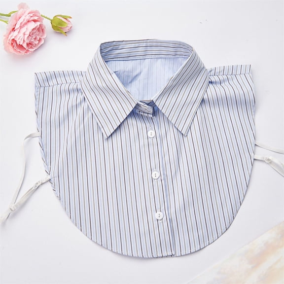 Women's Detachable Collar Red Christmas Striped Detachable Collar 2026 Christmas Half High Collar Detachable Collar Shirt,Blue