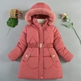 thumbnail image 4 of Krdevn Long Waist Winter Coat for Girls with Warm Filling and Detachable Hood,Size:7-8 Years, 4 of 5