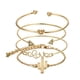 thumbnail image 3 of Apertura Hoja Nudo Oro Vintage Brazalete Pulsera Hermosas 4Pc Pulseras, 3 of 8