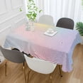thumbnail image 2 of Yayeee Tablecloths 54" x 54" Rectangle Wrinkle Resistant Party Table Cover, Pink Wavy Striped, 2 of 8