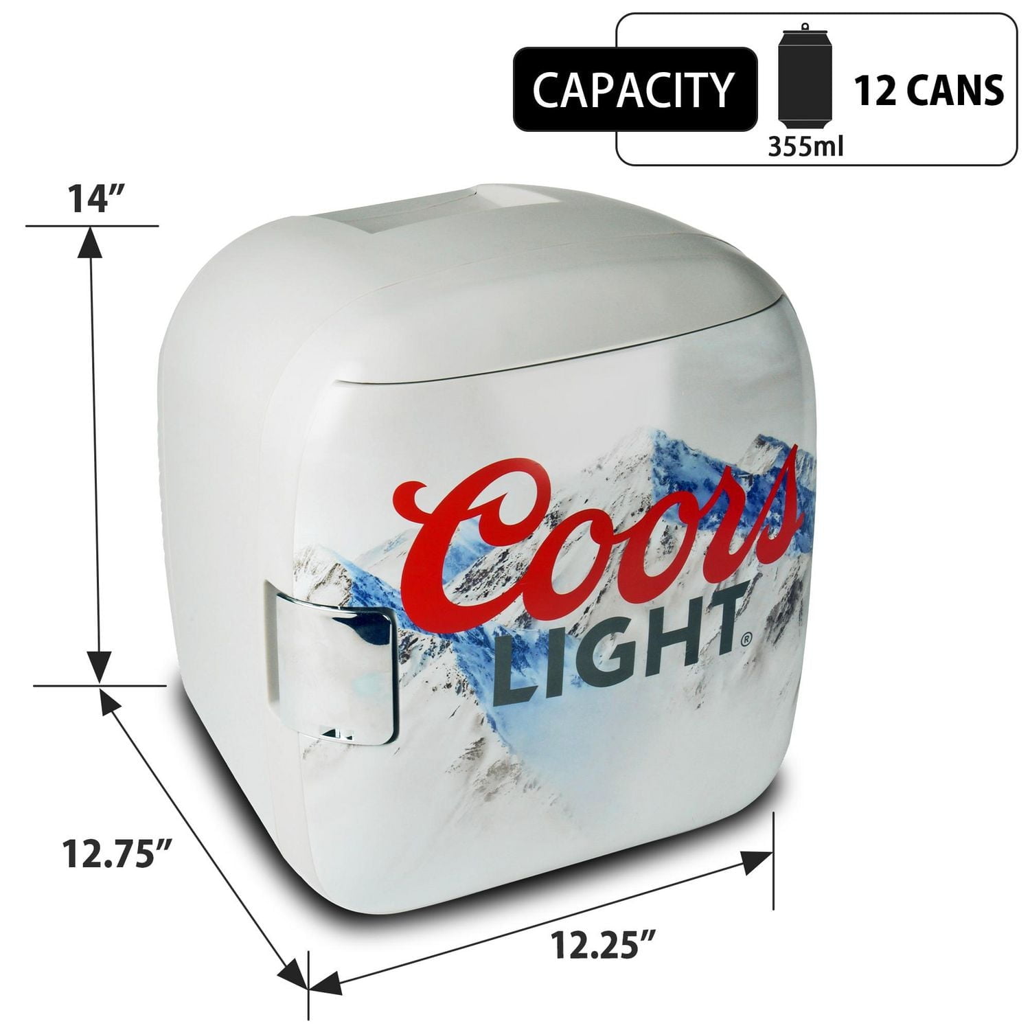 Coors Light 7.9L Mini Fridge, Portable 12 Can Cooler/Warmer for Travel, Home, Office- Gray