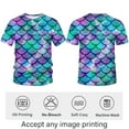 thumbnail image 3 of Rebaike Men's Fish Scale Print T-Shirt Merman Style All Over Graphic Tee Lightweight Polyester Mermaid Costume Shirt, 3 of 7