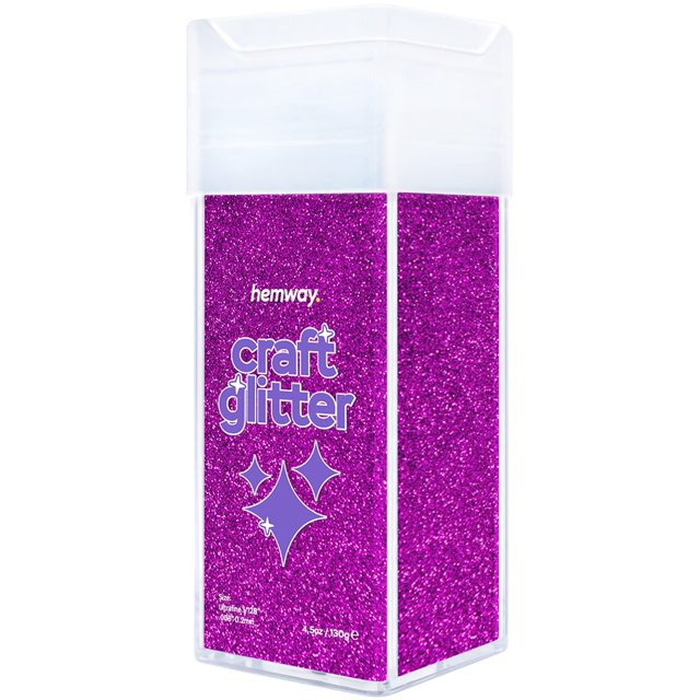 Hemway Craft Glitter Shaker 130G / 4.6Oz Glitter Para Artes Manualidades Vasos De Resina Uñas Pintura Decoración Festival Cosmético Cuerpo - Ultrafino (1/128"" 0.008"" 0.2Mm) - Rosa Fucsia