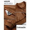 thumbnail image 5 of Colsmile Men's Faux Suede Bomber Jacket, Casual Lightweight Vintage Varsity Coat Zip Up Outerwear, 5 of 8
