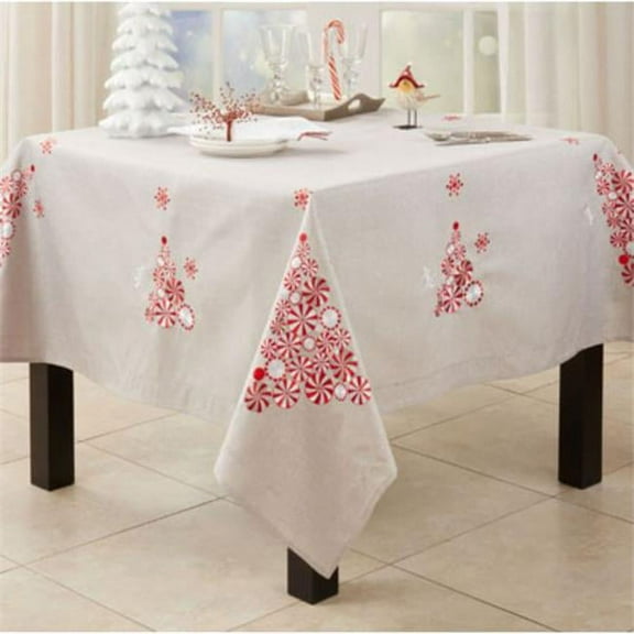 Saro Lifestyle Peppermint Christmas Tree Tablecloth