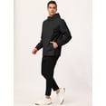 thumbnail image 4 of Sudadera con capucha para hombre Rompevientos Deportes Senderismo Ciclismo Cordón al aire libre Cremallera Anorak Chaquetas Prendas de abrigo Negro medio Unique Bargains Chaqueta, 4 of 6