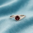 thumbnail image 3 of Mooneye Genuine 0.25 Ctw Garnet 925 Sterling Silver Rose Plated Women Valentines Day Gifts Ring, 3 of 6
