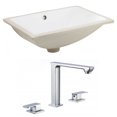 thumbnail image 1 of 18.25-in. W CUPC Rectangle Bathroom Undermount Sink Set In White - Chrome Hardware AI-22892, 1 of 8