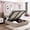 Beige, variant on Queen size upholstered platform bed with hydraulic storage / Store quilts and sheets in bedroom easily