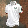 thumbnail image 2 of Wxolcjlv Tennis Embroidered Polo Shirt for Men Turn Down Collar Short Sleeve Casual Sport Top, 2 of 3