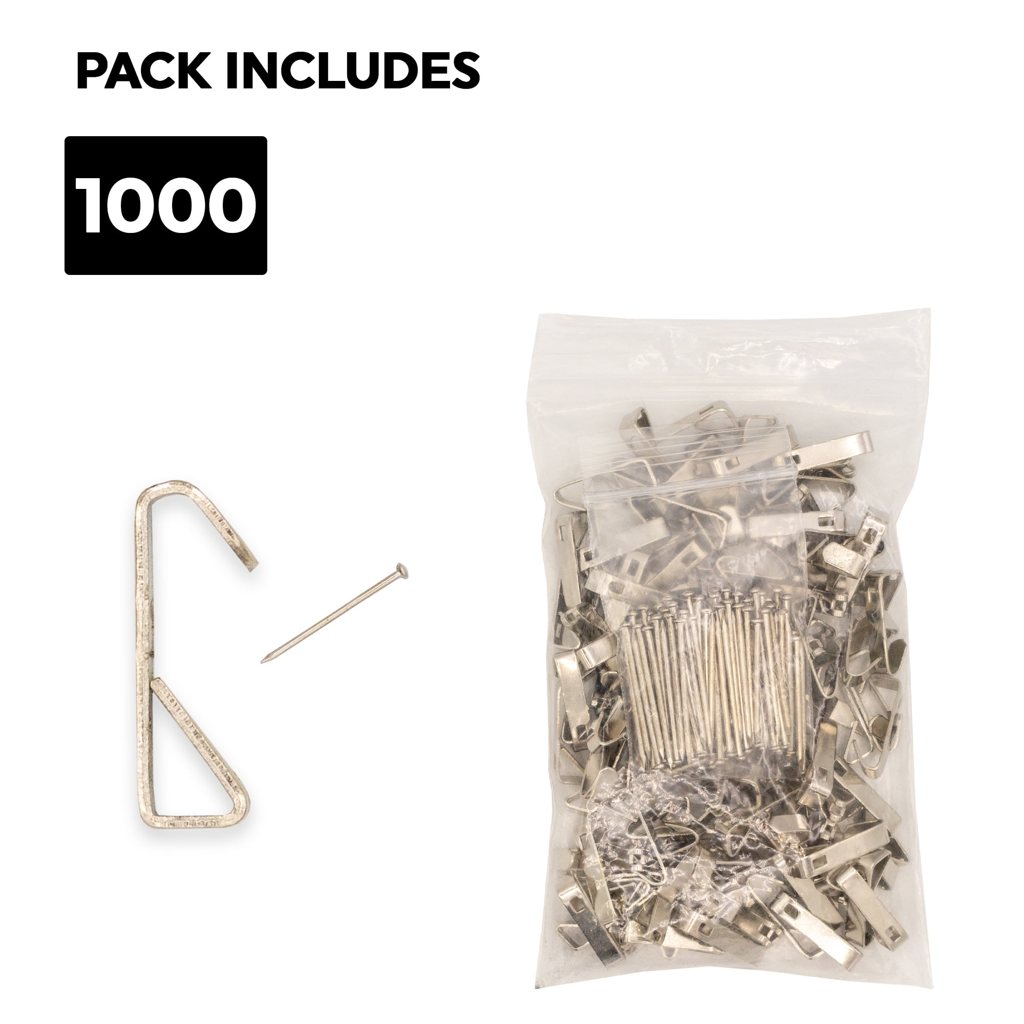 20 lb Picture Hangers, Supports up to 20 Pounds, Set of 1,000 (with 1,000 Nails)