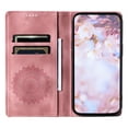 thumbnail image 5 of Wallet Case for iPhone 7 / iPhone 8 / iPhone SE 2022 & 2020 Embossed Pattern Flip Kickstand Classic PU Leather Case with Card Holder, Magnetic Shockproof Totem Pattern Purse Cover, Pink, 5 of 11