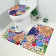 thumbnail image 2 of Mandala Pioneer Flower Collage Bathroom Rugs Sets 3 Piece,Toilet Cover Set,Absorbent Non Slip Bathroom Mats Sets with U-Shaped Contour Rug Toilet Rug Set, 2 of 5
