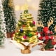 thumbnail image 1 of Mini árbol de Navidad de mesa con luces LED transparentes, copa de estrella y adornos, árbol de Navidad artificial a pilas para decoración navideña de interiores., 1 of 6