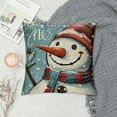 thumbnail image 2 of PHYHOO Warm Winter Wishes Blue Decorative Throw Pillow Covers, Snowman Merry Christmas Let It Snow Porch Outdoor Home Decor, Buffalo Plaid Check Couch Cushion Case White, 2 of 5